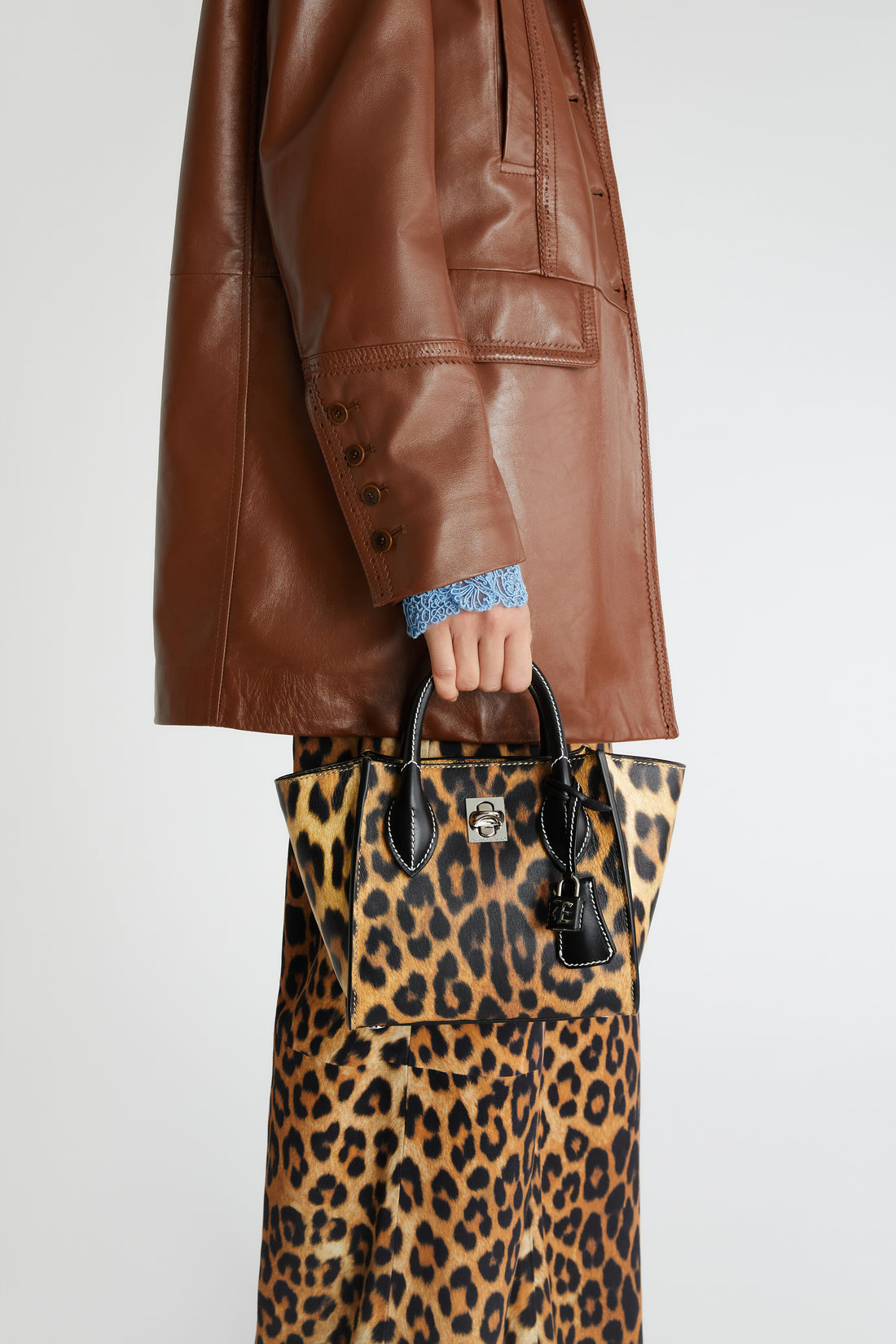 Mini Maggie in animalier print nappa leather