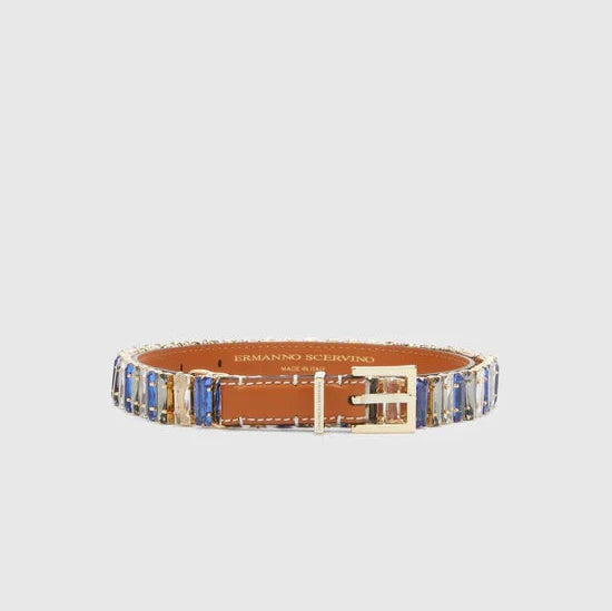 Belt with multicolored stones