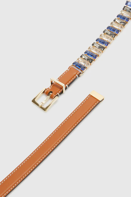 Belt with multicolored stones