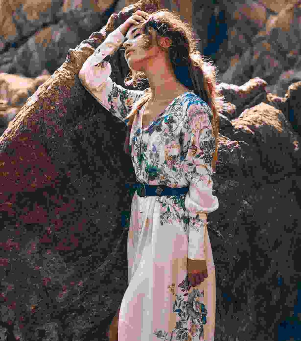 Floral Silk Maxi Gown